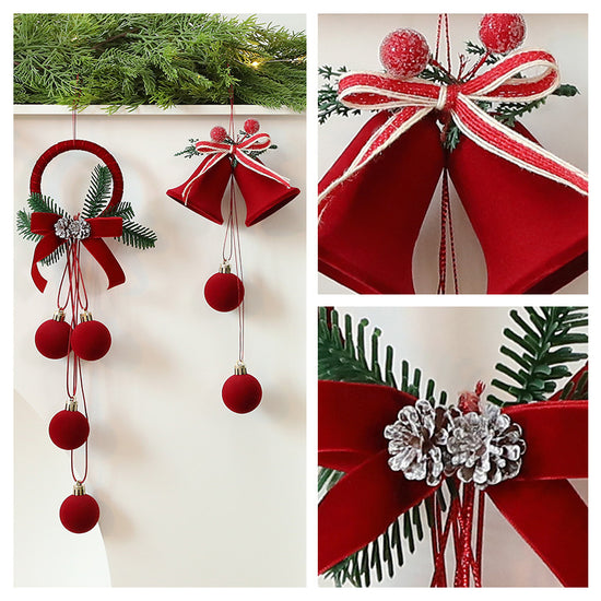 Christmas Bell & Bow Hanging Ornament – Festive Designs