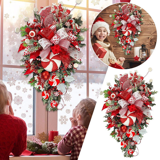 Candy-Inspired Christmas Hanging Wreath – 50 or 60 cm